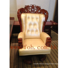 Chesterfield Leather Chinese Dragon Carving Boss CEO President Executive Office Chair (FOHA-08)